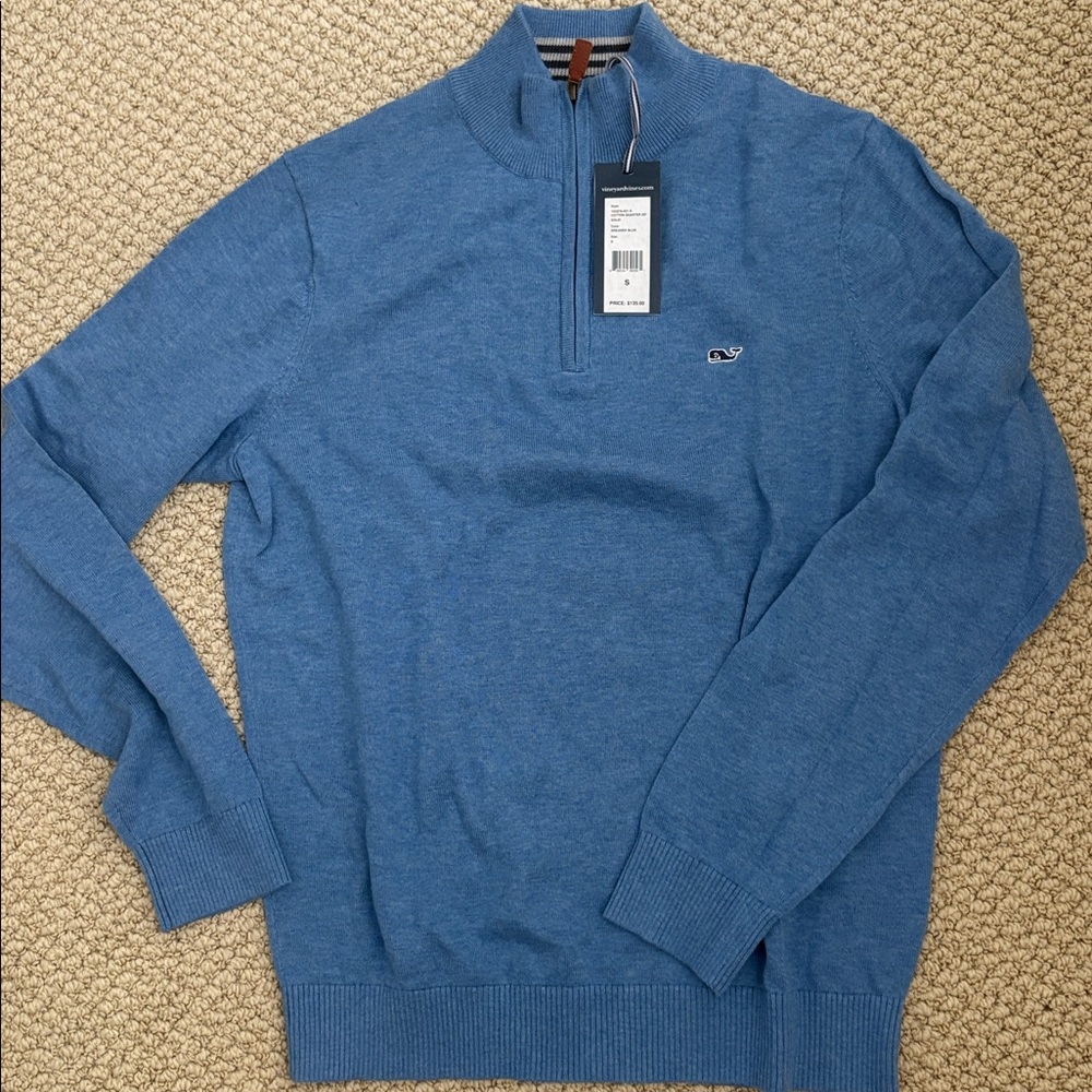 Vineyard Vines Blue Quarter-Zip Pullover